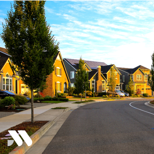 Residential neighborhood in Martinez, California featuring modern homes, landscaped yards, and a quiet suburban street in Contra Costa County.